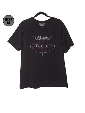 Creed Weathered World Tour 2002-2003 USED Shirt (DISTRESSED, M, Screamline, Y2K)
